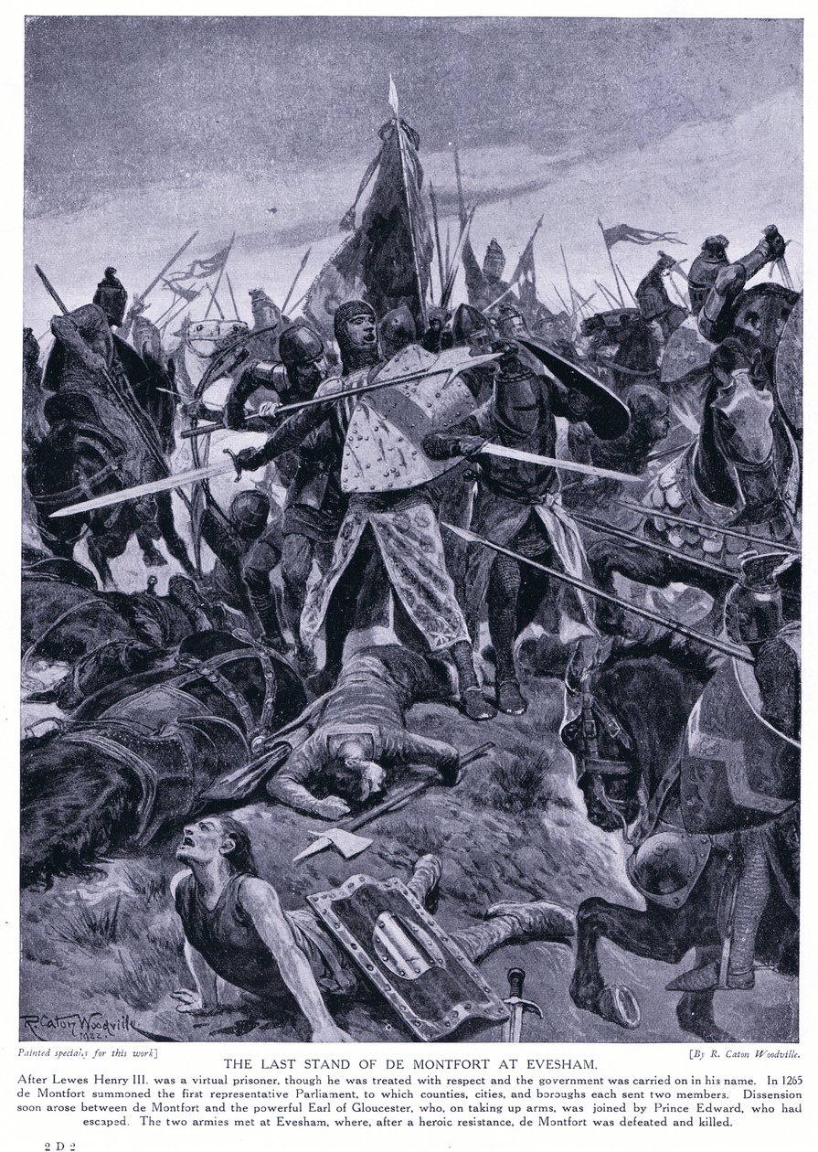 Poslední stánek de Montfort v Evesham AD 1265, 20. léta od Richard Caton Woodville junior