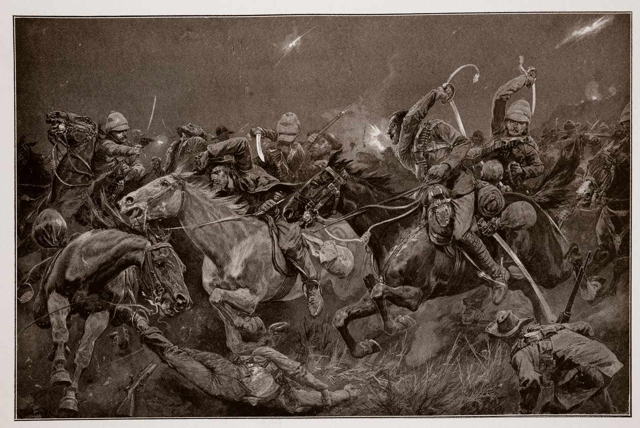 Noční útok 19. husarů u Lydenbergu 7. listopadu 1900 od Richard Caton Woodville junior