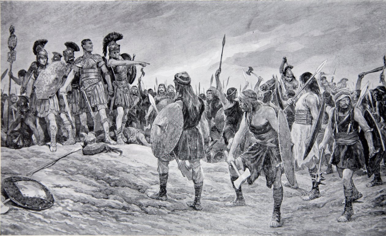 Vespasiana zachránil jeho syn Titus, ilustrace z 