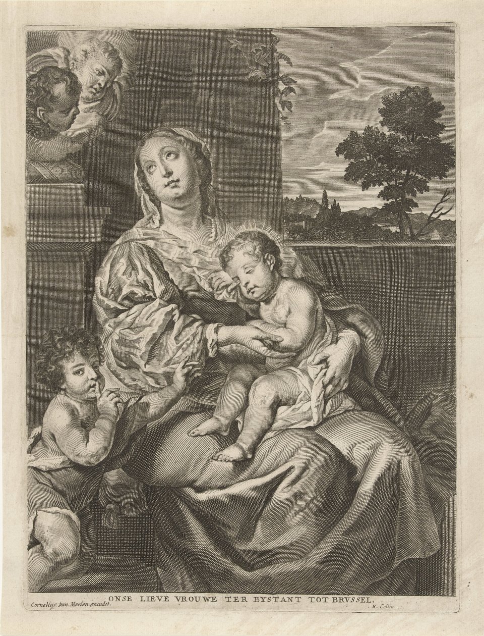Madona se spícím dítětem a Jan Křtitel Panny Marie Bystanské do Brvsselu (titul na předmětu) od Richard Collin