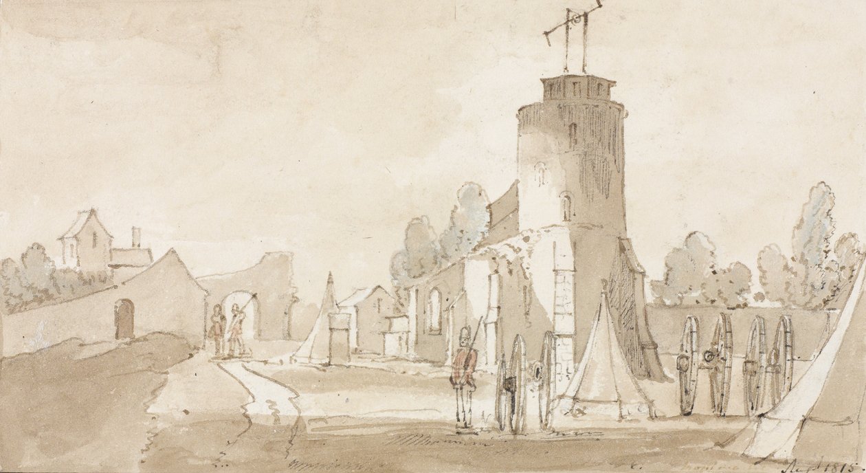 Mont St Jean, vesnice bitvy u Waterloo, jižně od Bruselu, 1815 od Richard Colt Hoare