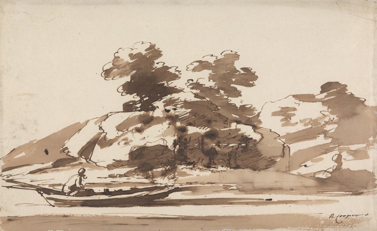Lodník v pramici od Richard Cooper the Younger