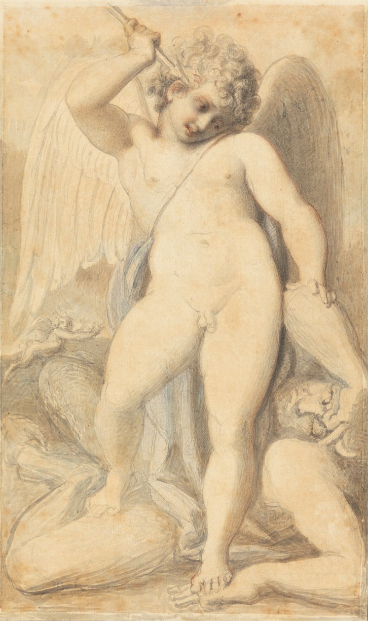 Cupid přemohl Satyra od Richard Cosway