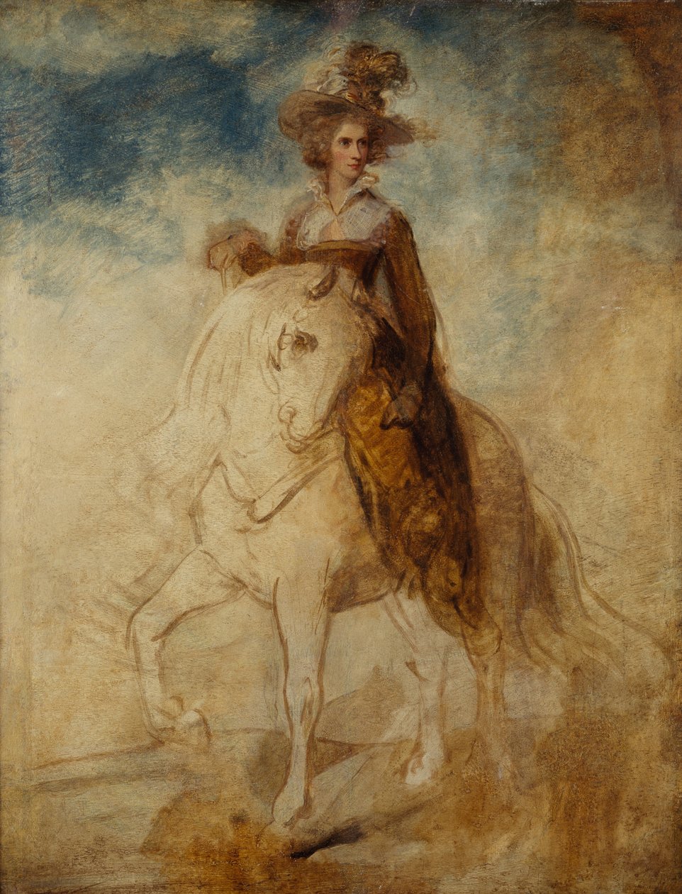 Jezdecký portrét dámy, prý lady Elizabeth Foster (olej na panelu) od Richard Cosway