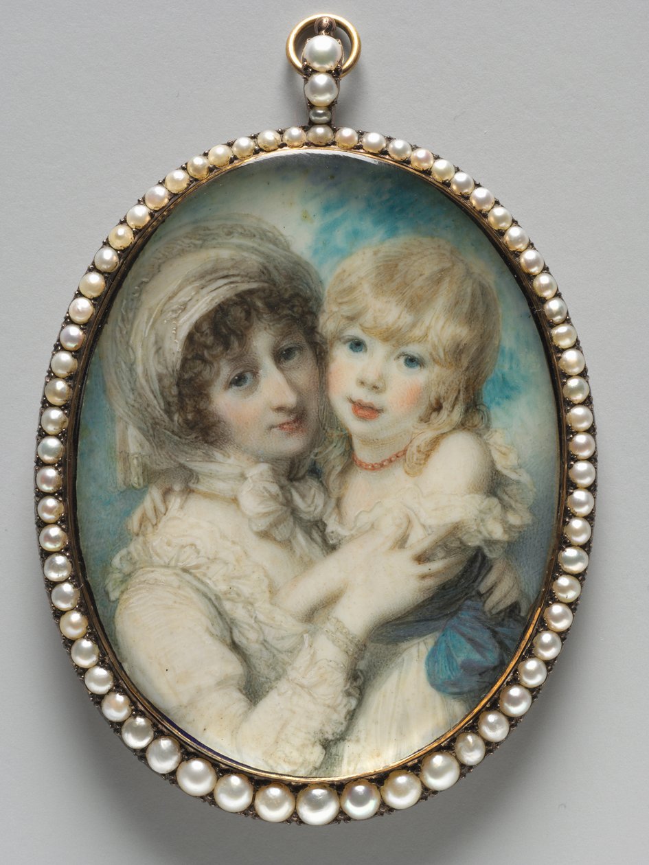 Portrét Catherine Clemens a jejího syna, John Marcus Clemens, c. 1800. od Richard Cosway