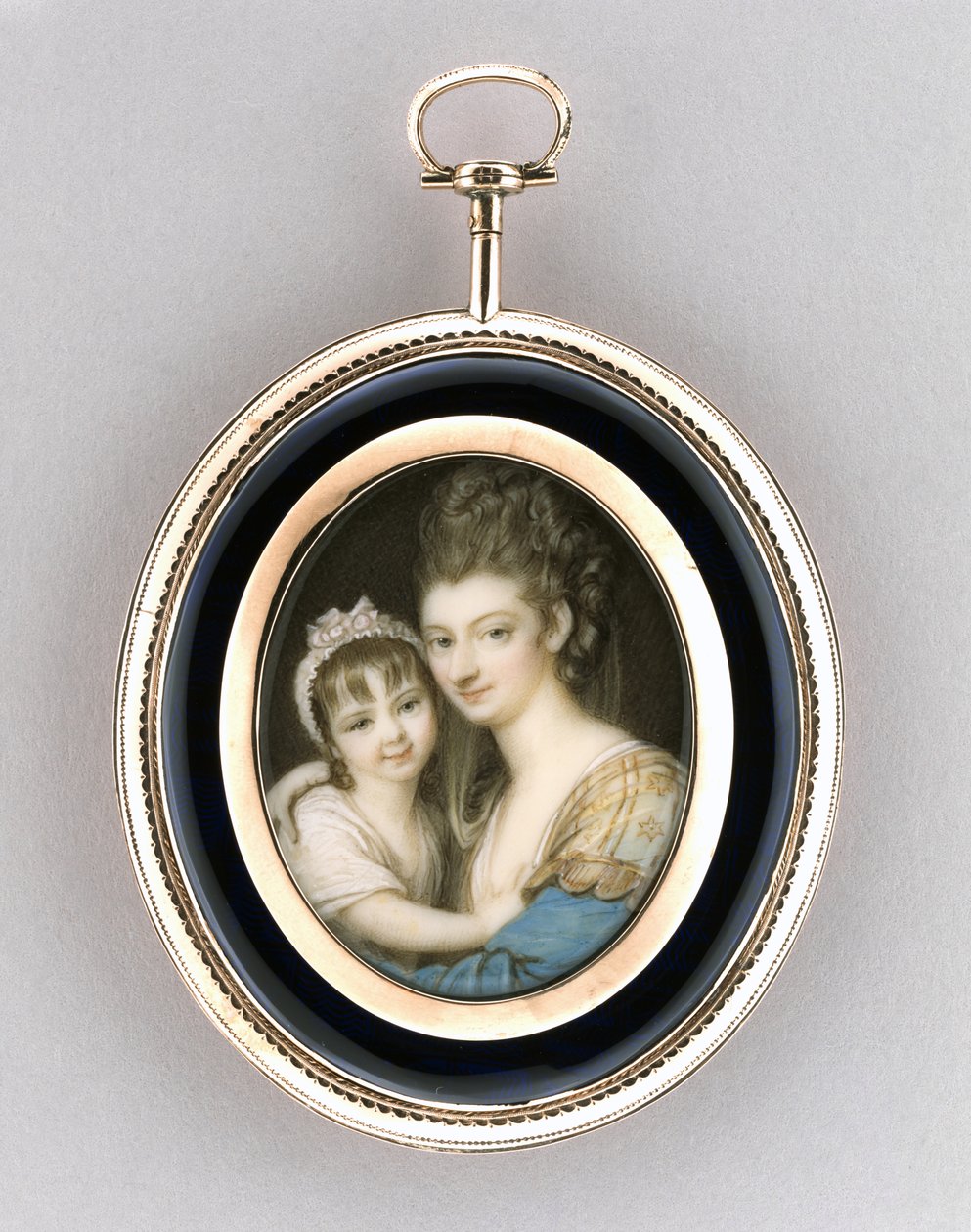 Portrét matky a dcery, cca 1765-70 (akvarel na slonovině, 9k růžové zlato, vlasy a sklo) od Richard Cosway