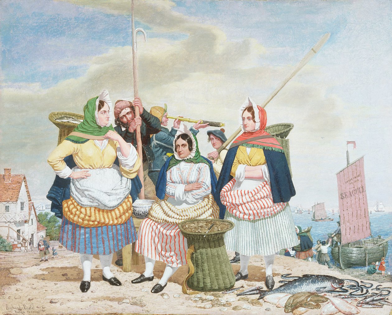 Rybí trh u moře, cca 1860 (olej na plátně) od Richard Dadd