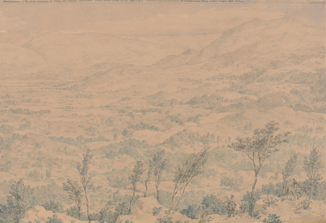 Vzpomínka na horské scenérie v Caria, poblíž Mylasa, Malá Asie od Richard Dadd