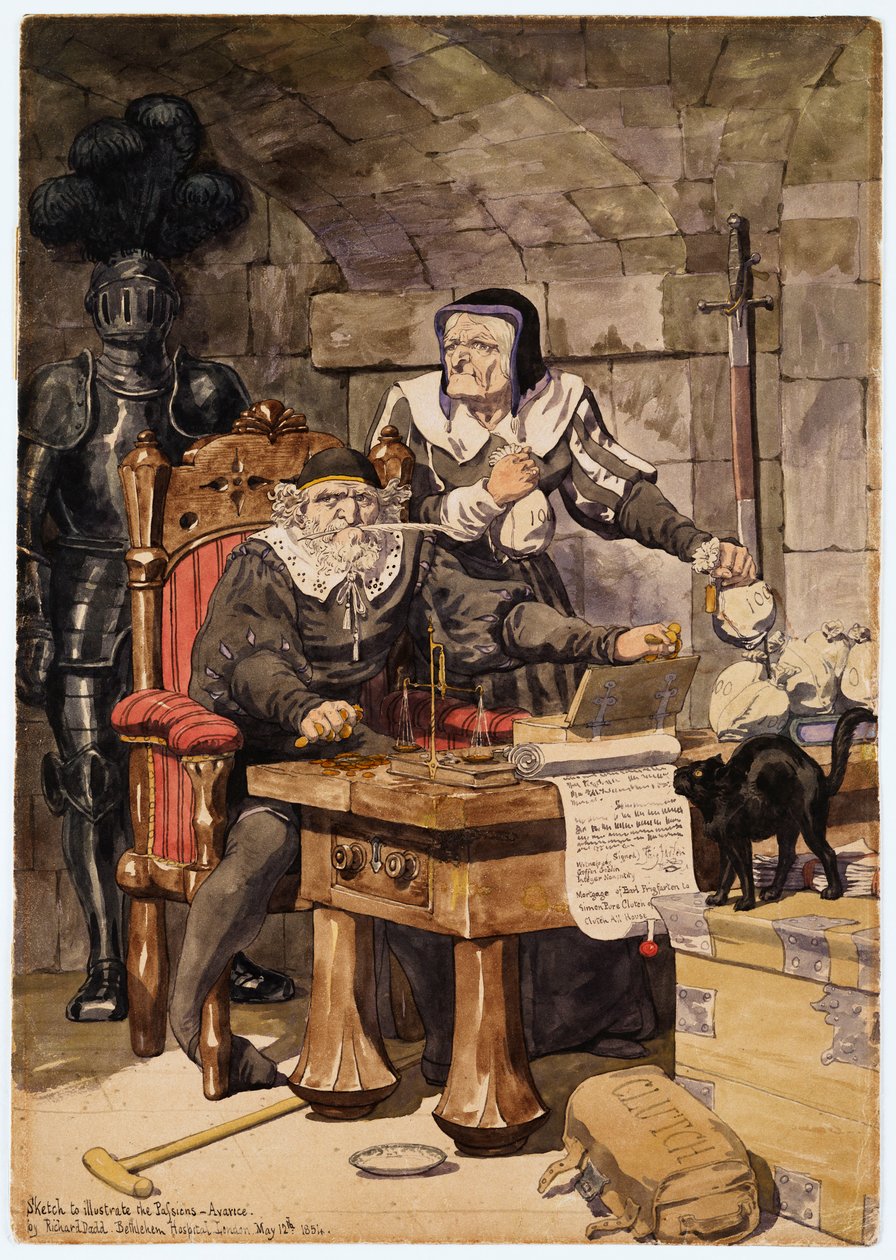 Náčrt k ilustraci vášní – hrabivost, 1854 od Richard Dadd