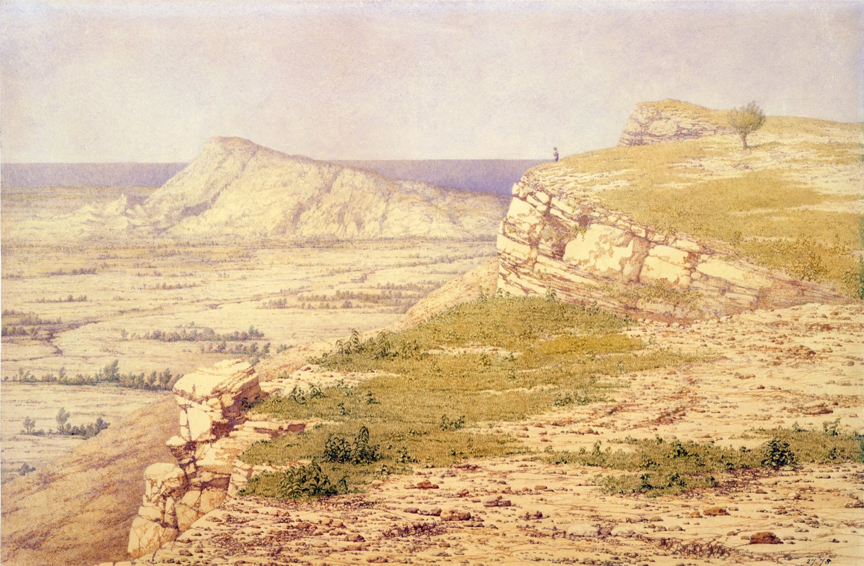 Pohled na ostrov Rhodos (akvarel na papíře) od Richard Dadd