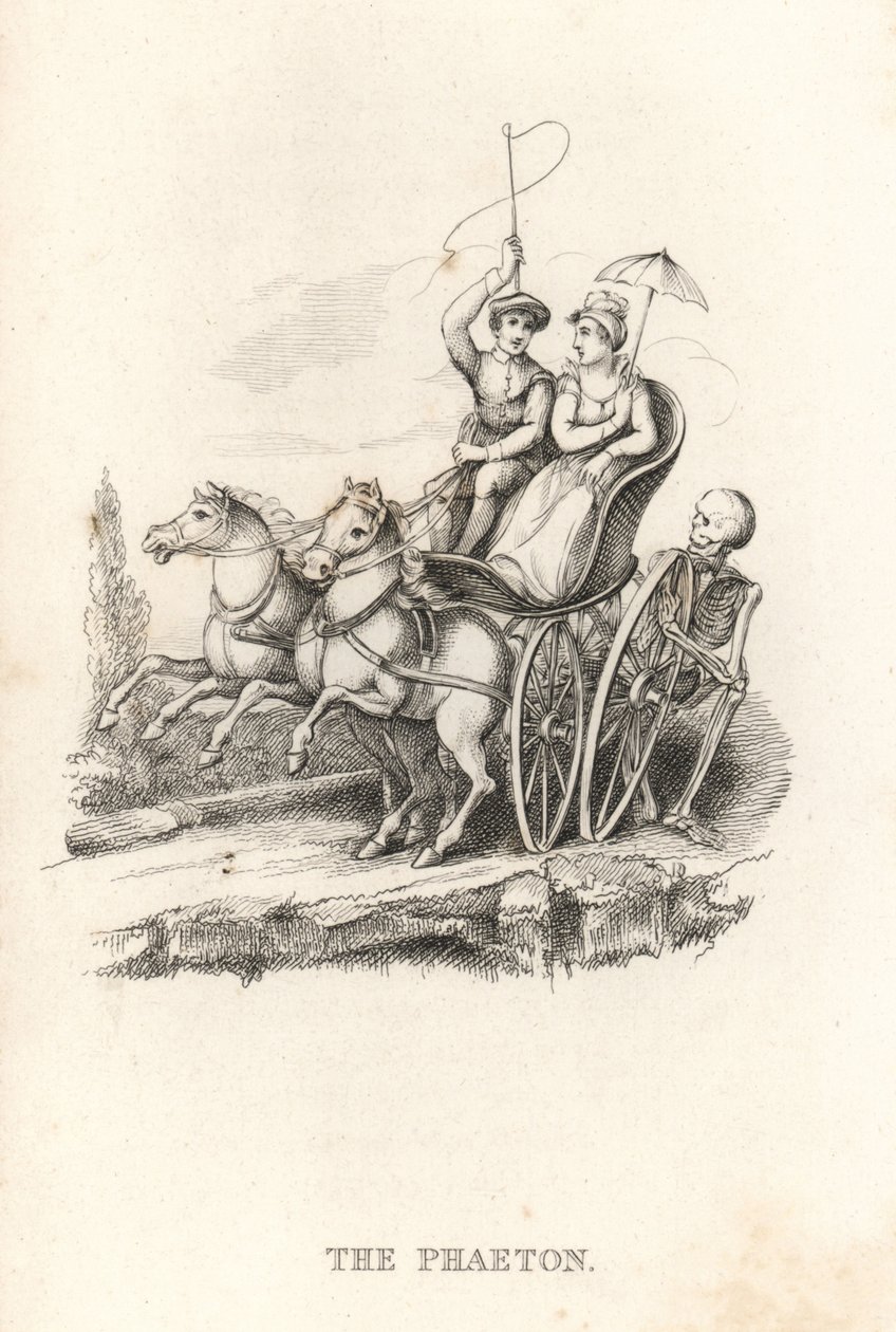 Kostra Smrti a Phaetona. ,1827 (rytina) od Richard Dagley