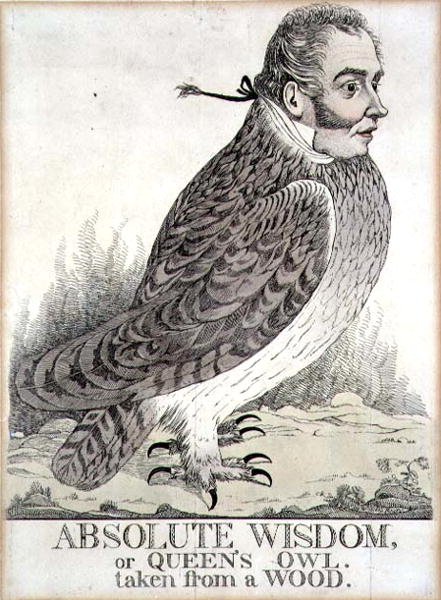 Absolute Wisdom nebo Queens Owl převzato ze dřeva (rytina) od Richard Dighton