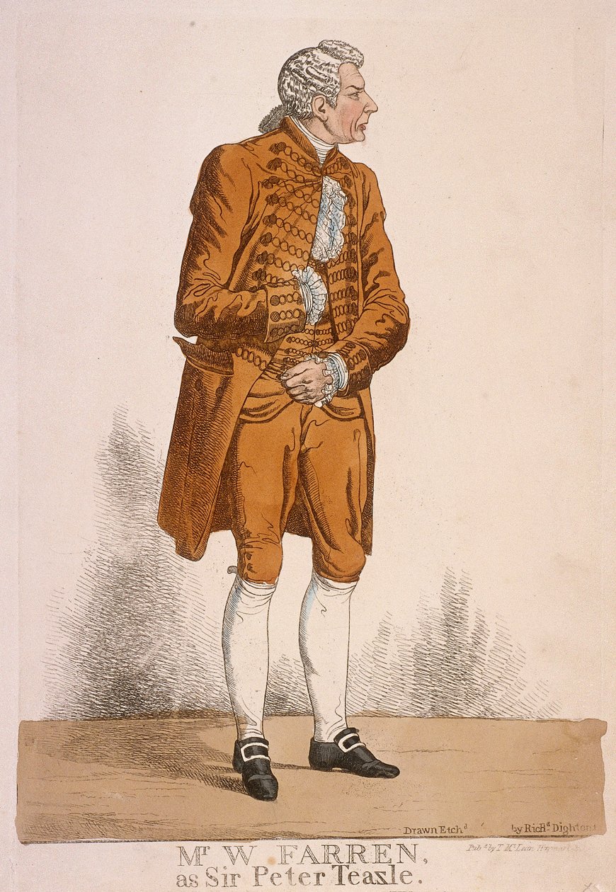Herec William Farren jako sir Peter Teazle, 1824 od Richard Dighton