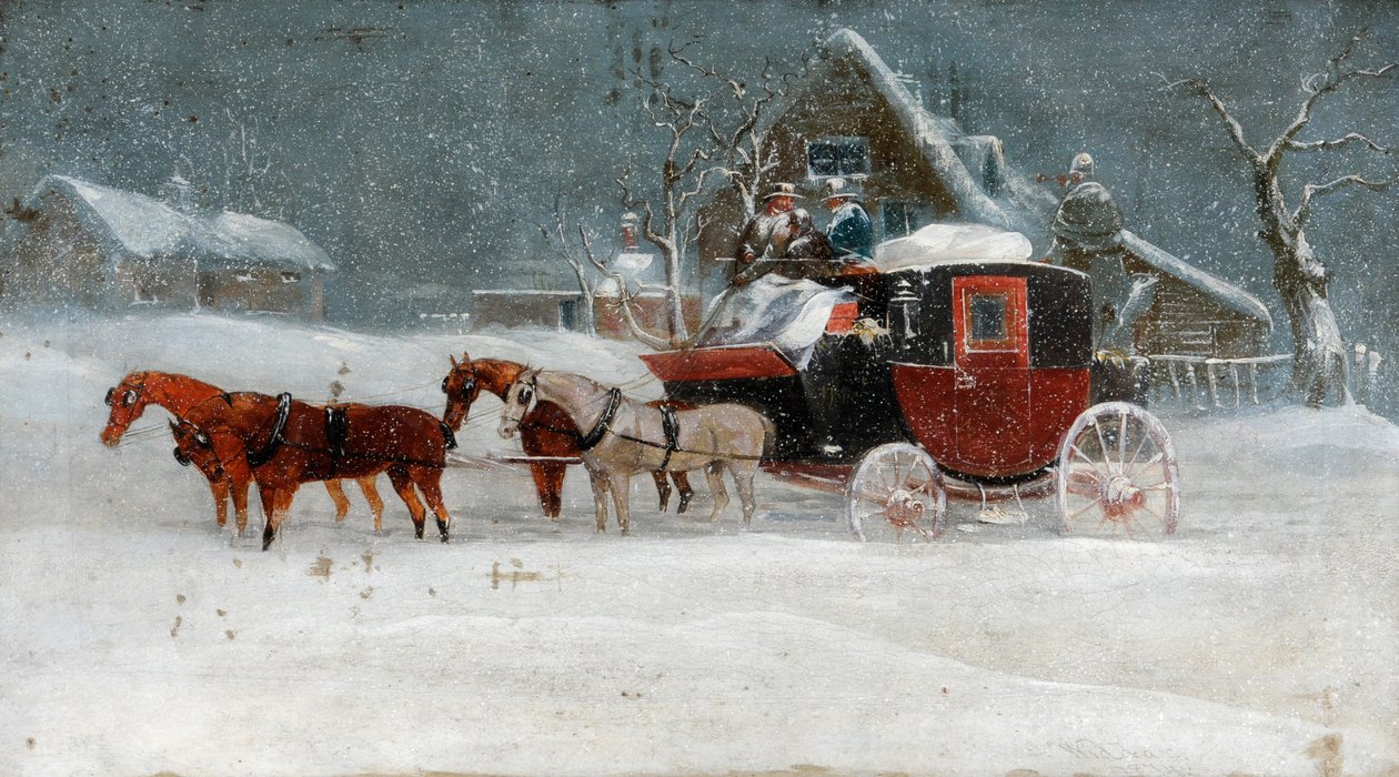 Trenér v zimní bouři II od Richard Dodd Widdas