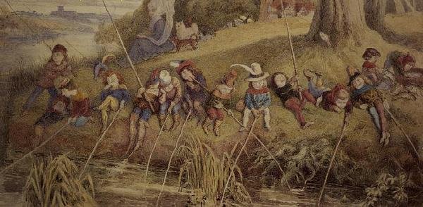 Dame Julianna Berners učí své malé žáky umění rybolovu od Richard Doyle