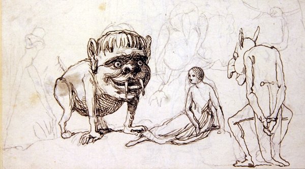 Queer Folk (pero, inkoust a tužka na papíře) od Richard Doyle