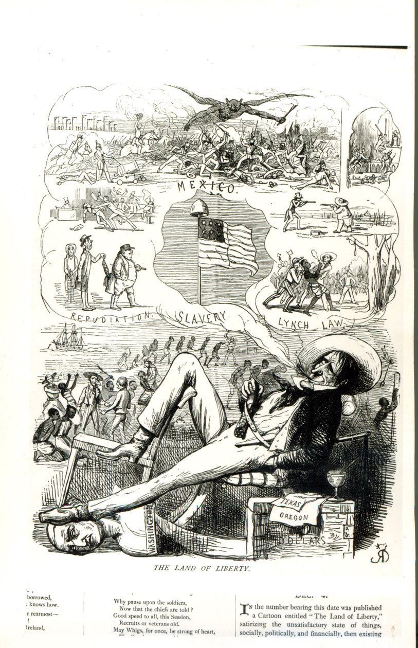 "Země svobody", karikatura z časopisu Punch od Richard Doyle
