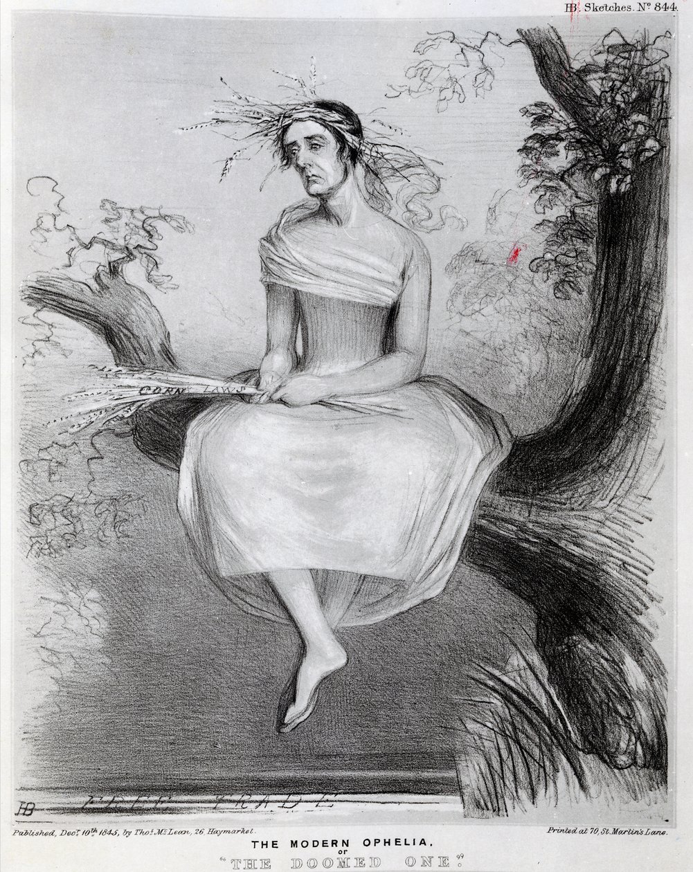 Moderní Ofélie, aneb The Doomed one, 1845 od Richard Doyle