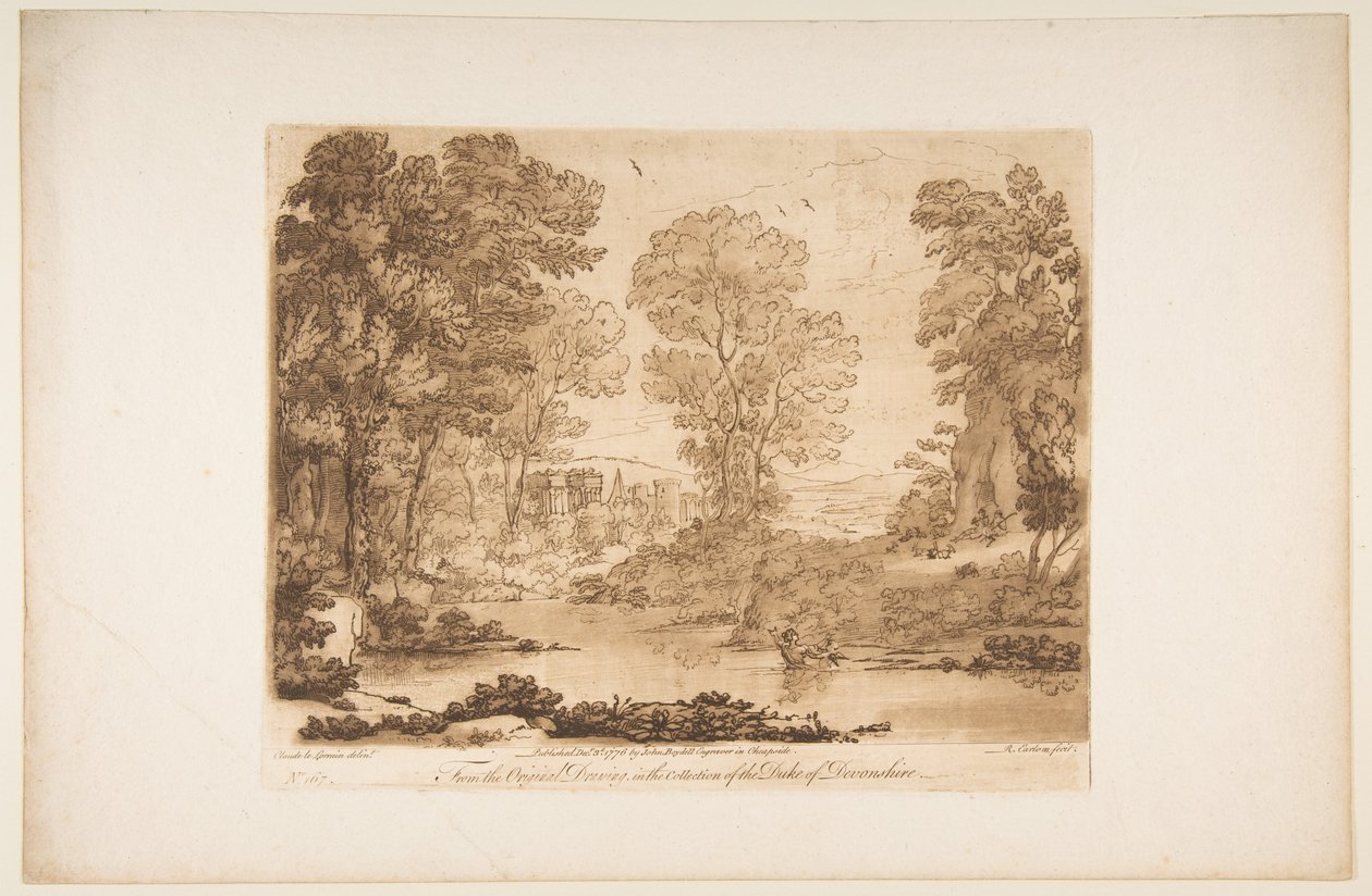 Krajina s Cupidem a Psyché, 1776. od Richard Earlom
