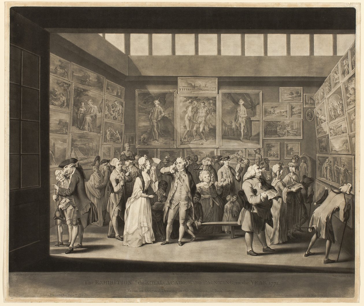 Výstava Královské akademie malířství v roce 1771 od Richard Earlom
