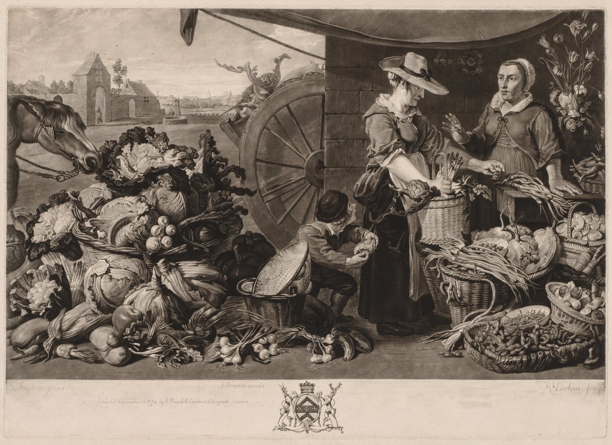 Čtyři trhy: Zeleninový trh, 1779. od Richard Earlom
