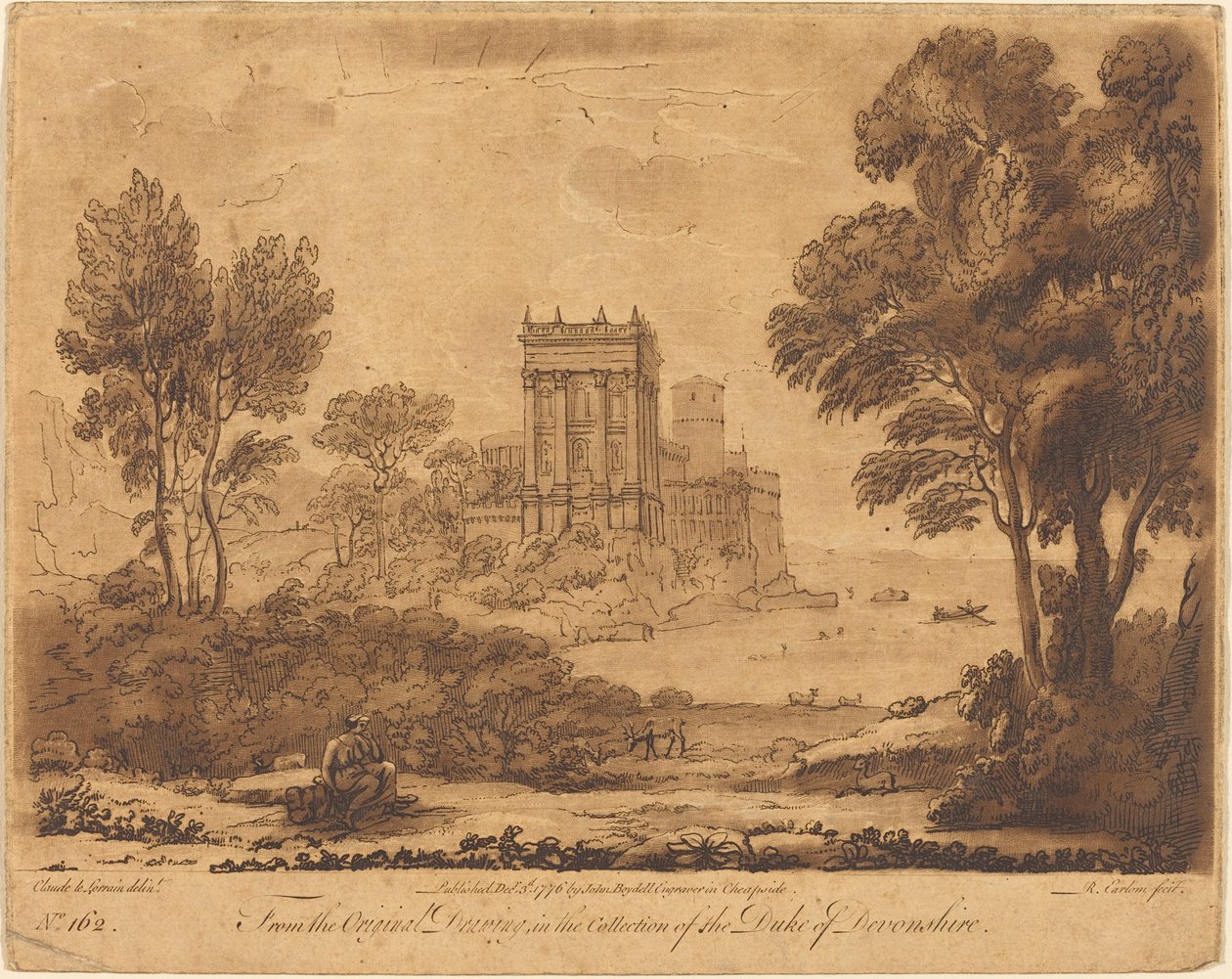 Krajina č.p. 162 z "Knihy pravdy" od Richard Earlom after Claude Lorrain