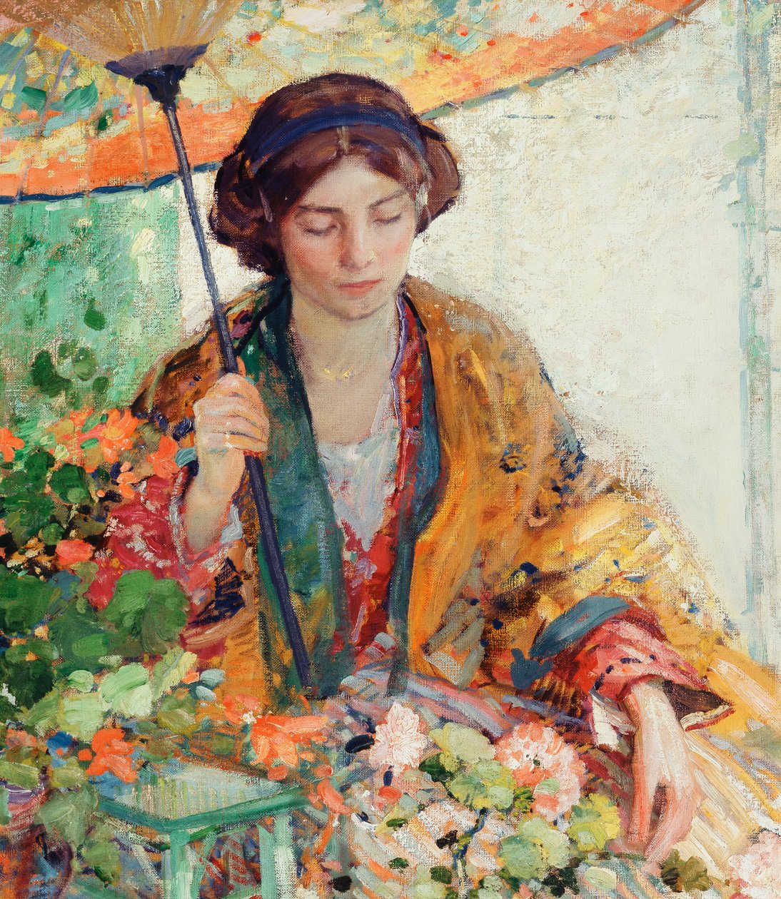 Žena se slunečníkem od Richard Emil Miller