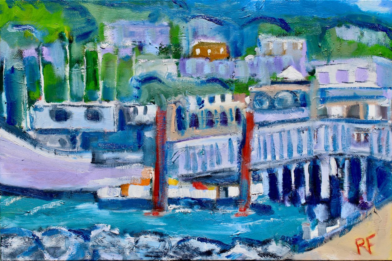 Ulička a člun, Tiburon, 2019 od Richard Fox