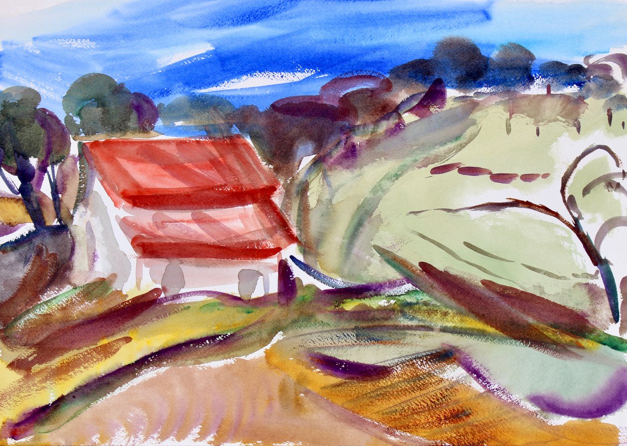 Dům s červenou střechou, Sonoma, 2018 od Richard Fox