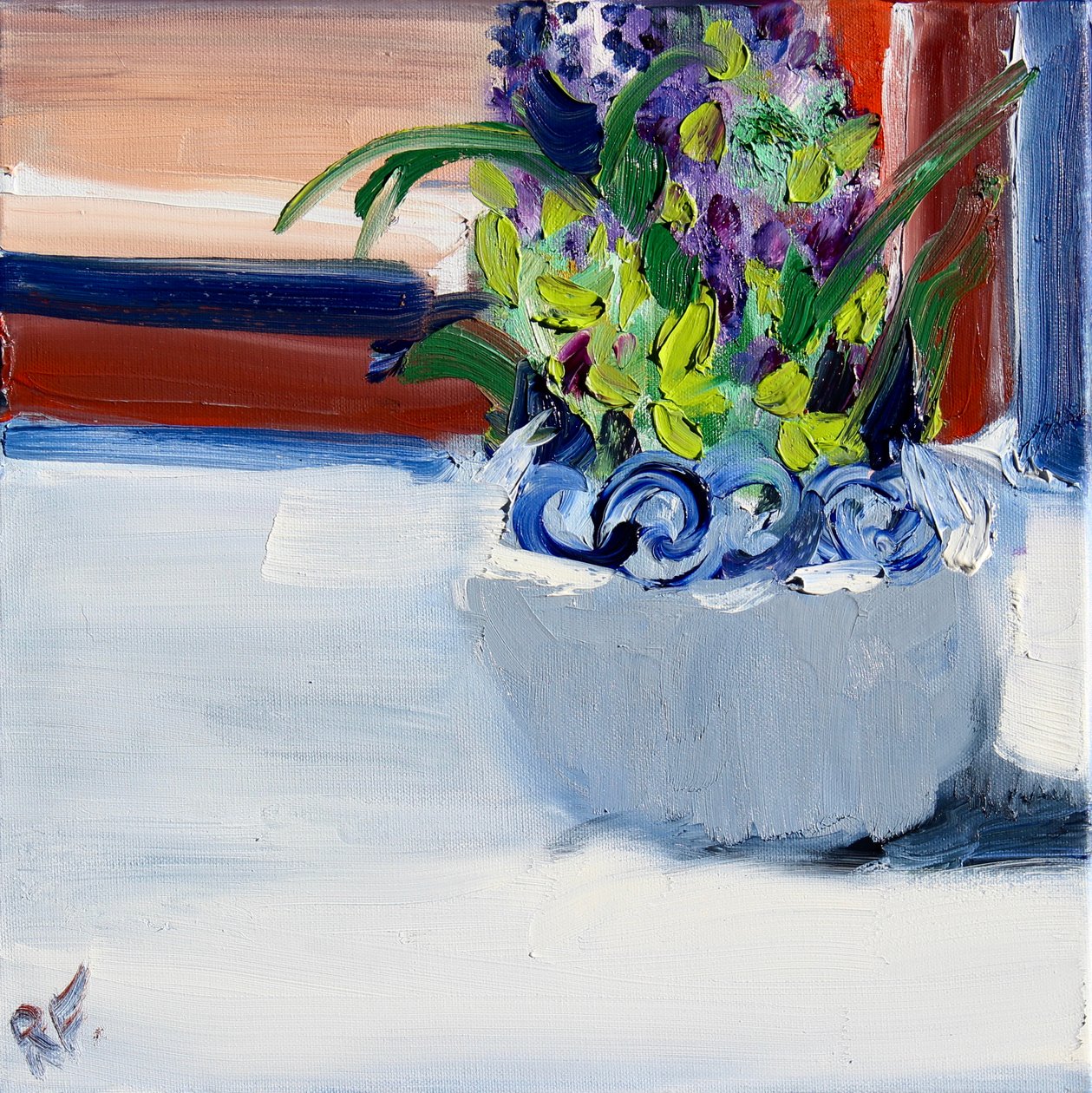 Still Life with Bowl, 2020 (olej na plátně) od Richard Fox