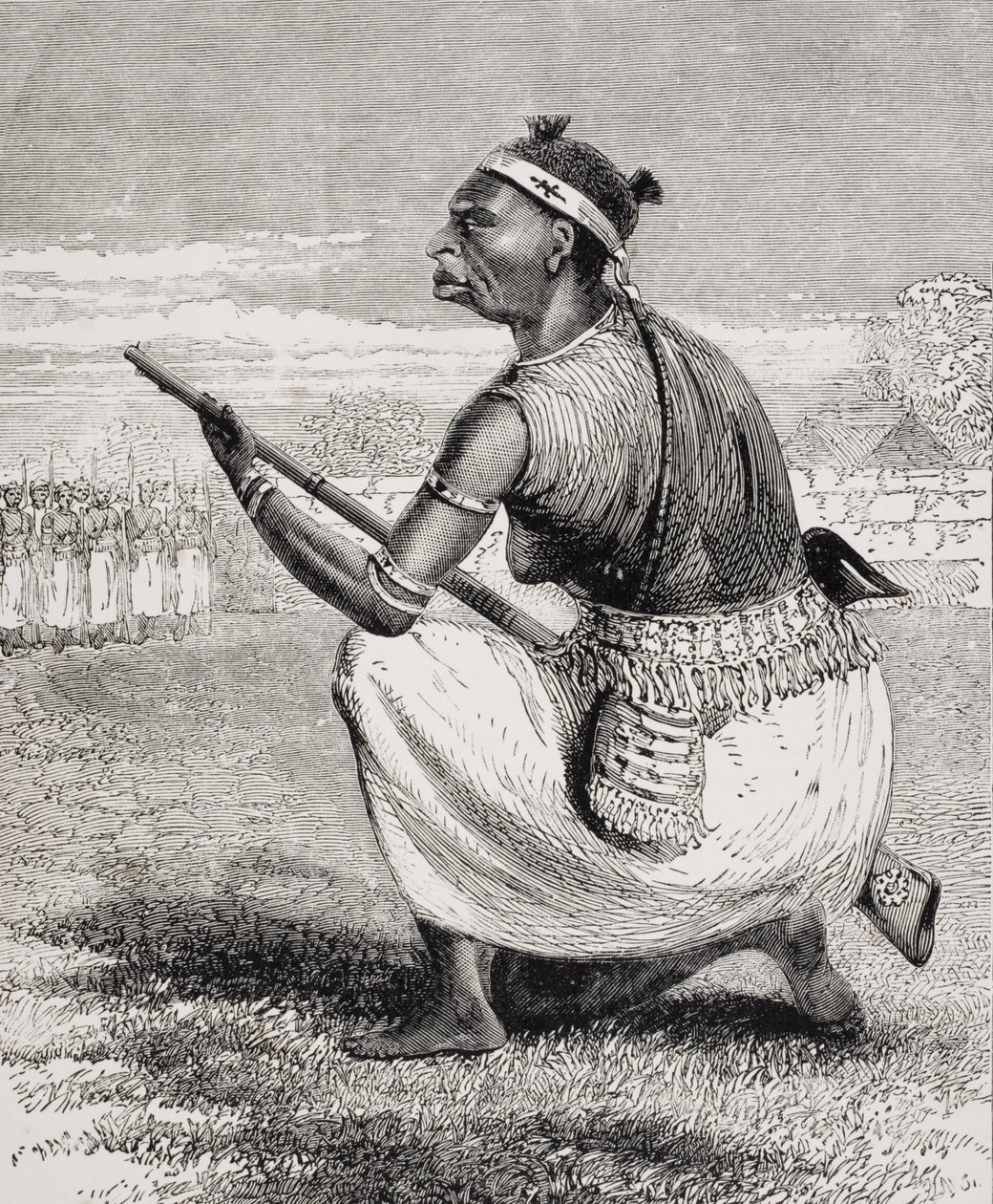 Hlavní důstojník Richards Brigade of Amazons, z „Život kapitána Sira Richarda Burtona, svazek II“ od Isabel Burtonové (1831-96), vydané v roce 1893 od Richard Francis Burton