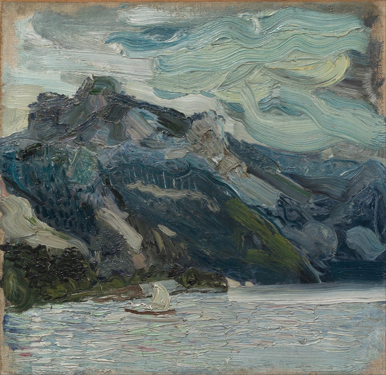 Traunské jezero s horou spící Řeka, 1907 od Richard Gerstl