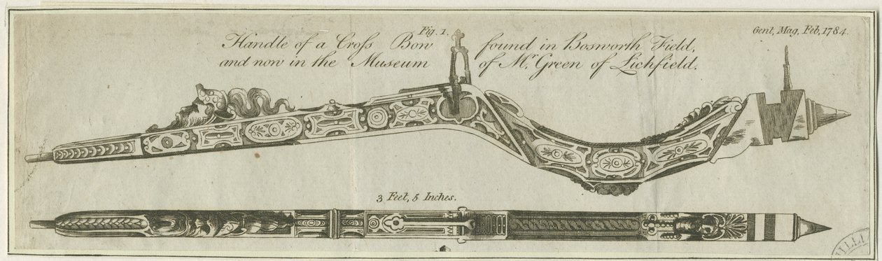 Lichfield - Handle of Crossbow: rytina a [c 1784] (tisk) od Richard Greene