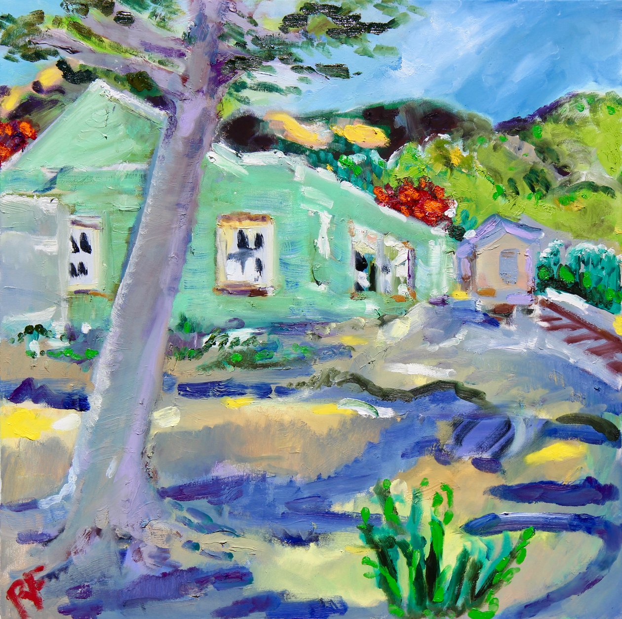 The Abandoned Depot, Rutherford, Napa, 2022 (olej na plátně) od Richard H. Fox