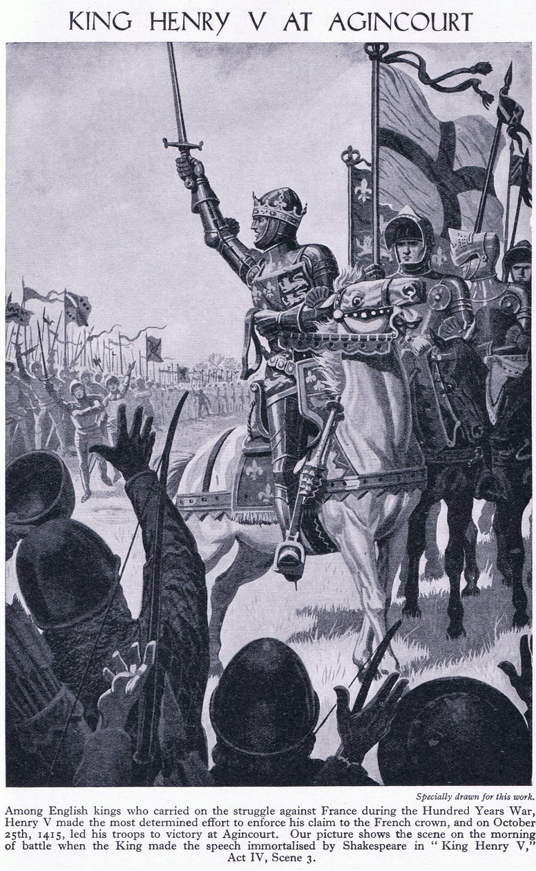 Král Jindřich u Agincourtu 1415 n. l., cca 1950 od Richard Henry Brock