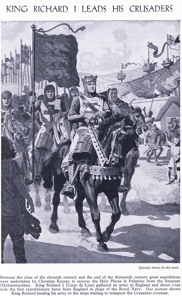 Král Richard I. vede své křižáky, kolem roku 1950 od Richard Henry Brock