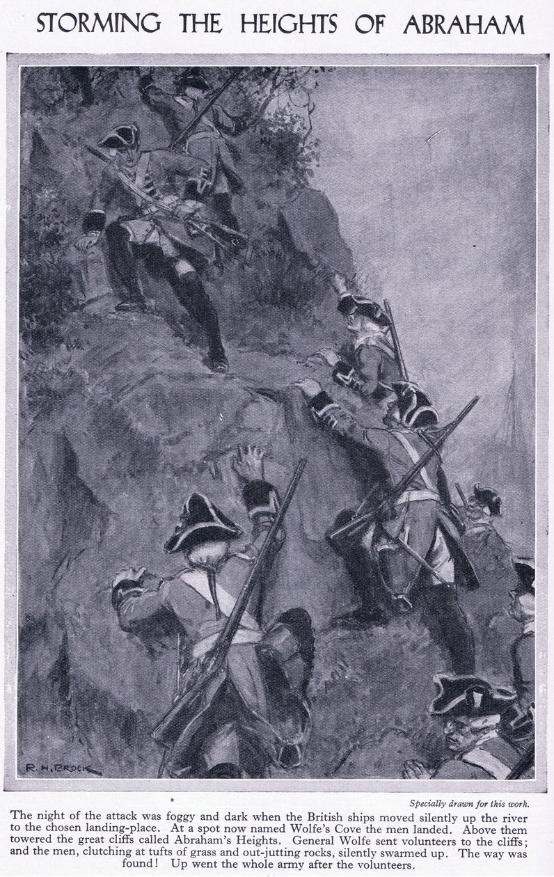 Storming of the Heights of Abraham, c.1950 od Richard Henry Brock