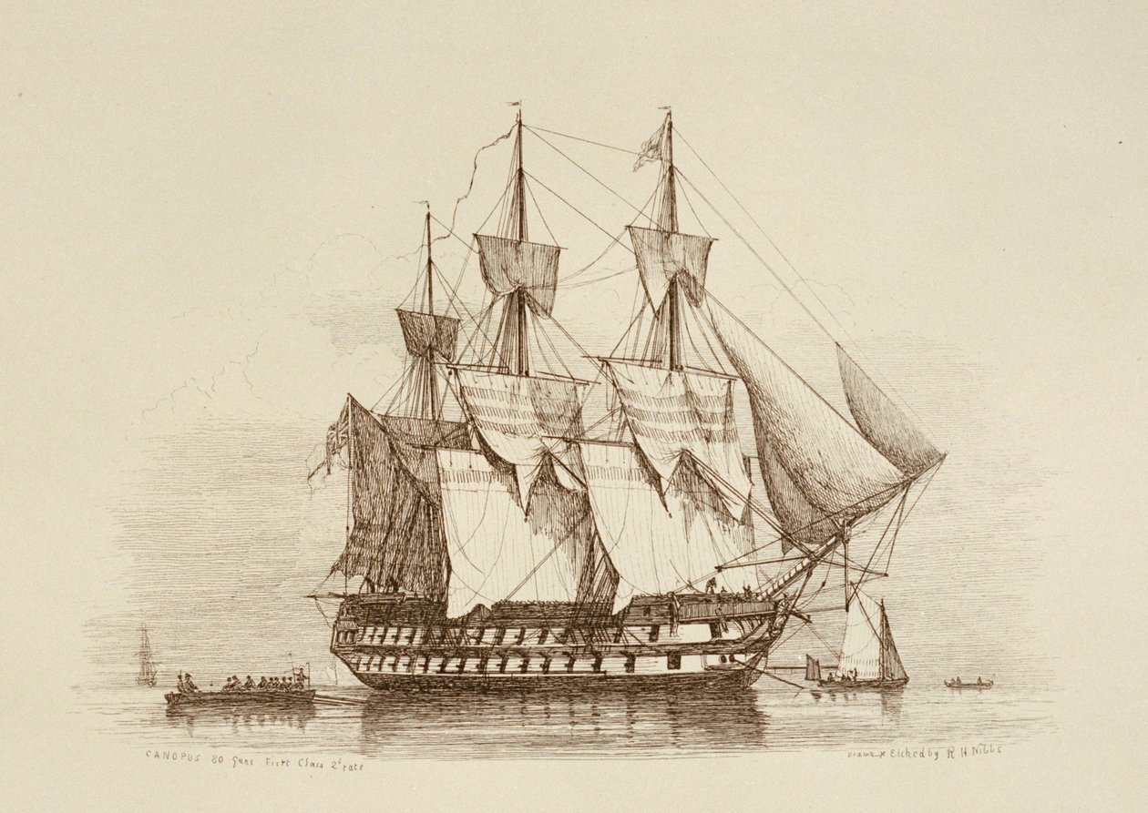 Canopus 80 děl 2. třídy, cca 1849 (lept) od Richard Henry Nibbs