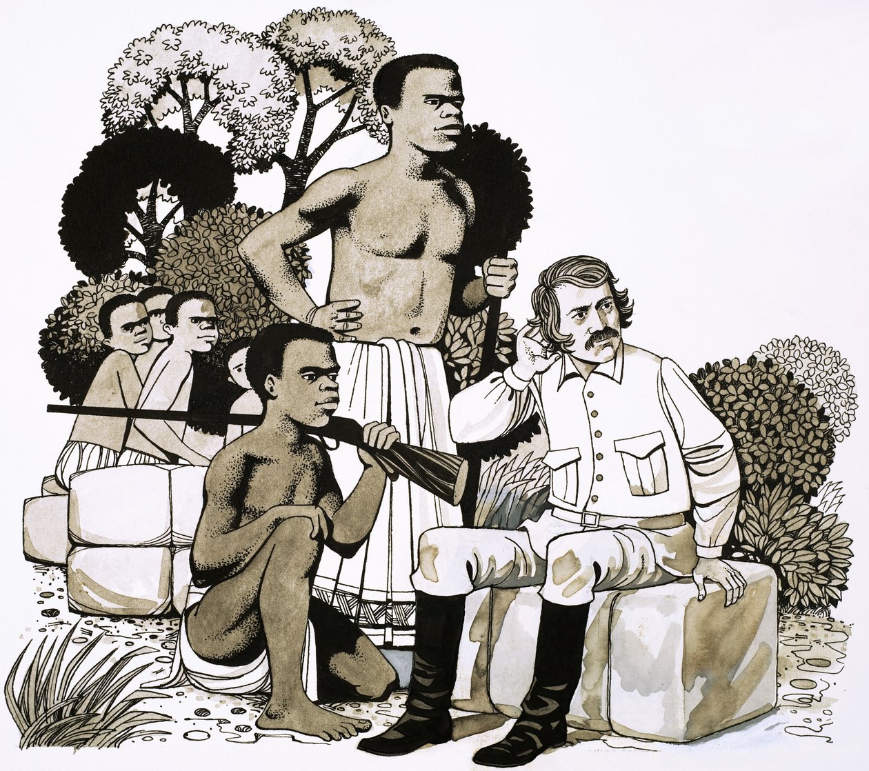 David Livingstone, objevitel Viktoriiných vodopádů od Richard Hook