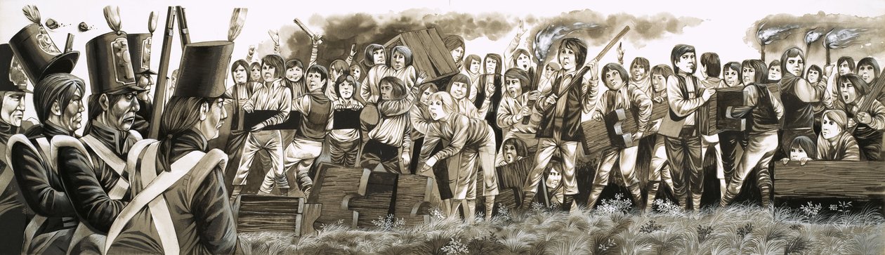 V roce 1797 byly povolány jednotky k potlačení výtržností školáků v Rugby. od Richard Hook
