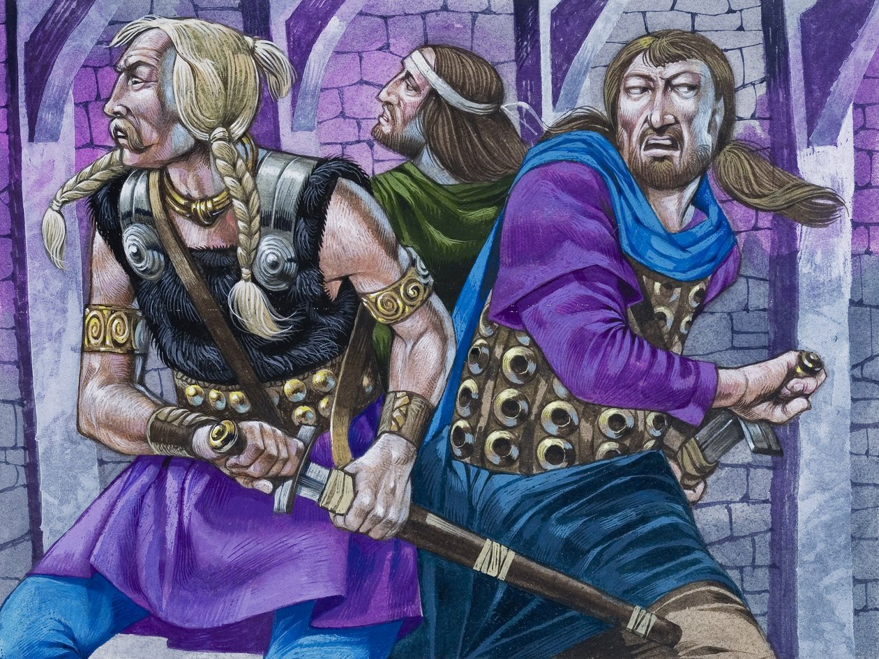 Sir Galahad spolu s Percivalem a Borsem od Richard Hook