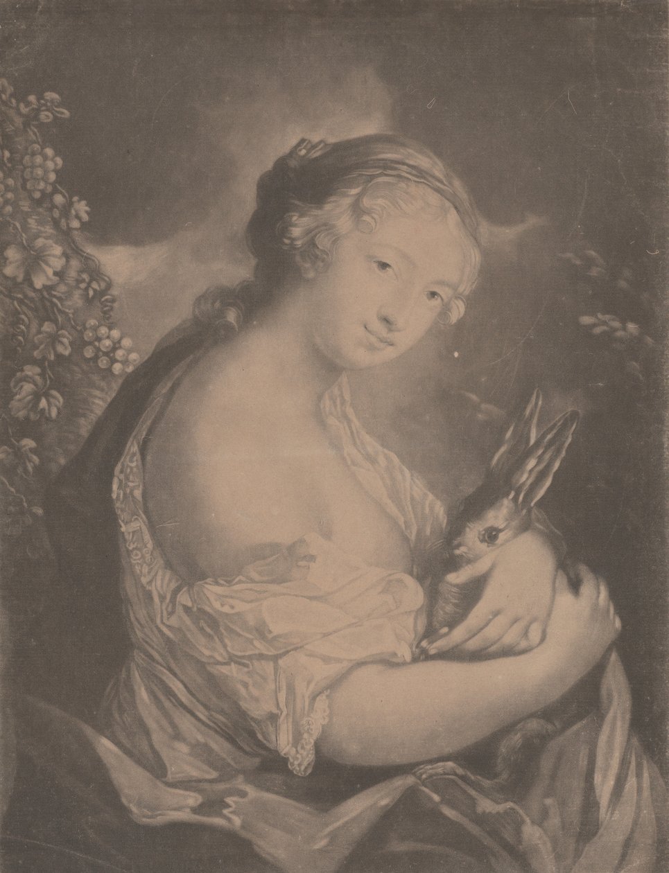Podzim: Mladá žena držící králíka, 1775. od Richard Houston