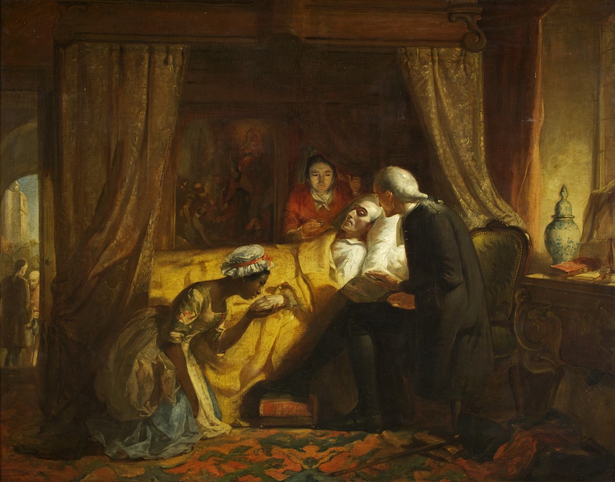 Smrt Edwarda Colstona, kolem roku 1844 (olej na plátně) od Richard J. Lewis
