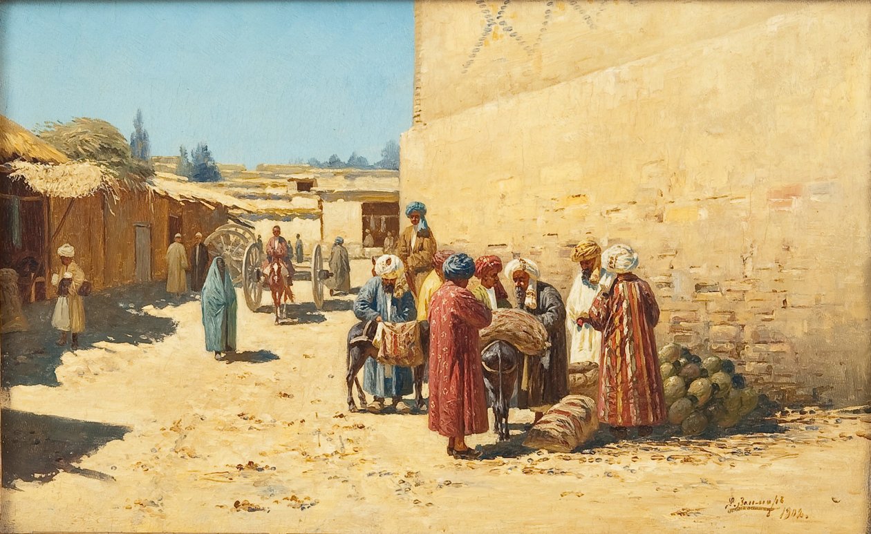 Pouliční prodej ve střední Asii, 1902 od Richard Karl Sommer