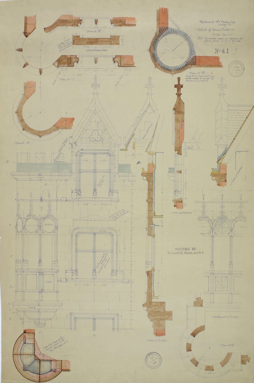 William Borden Esq. House, Chicago, Illinois, Detail od Richard Morris Hunt