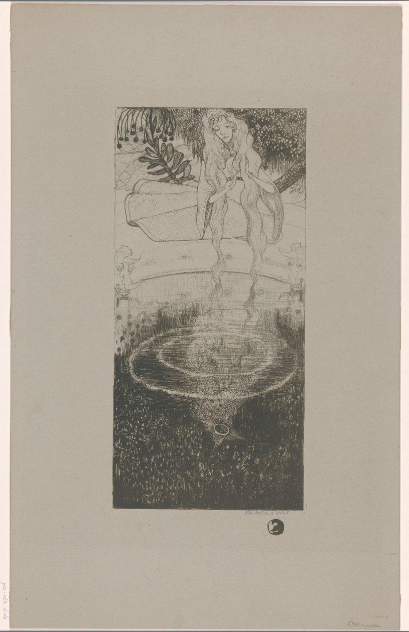 Mélisande se dívá na svůj prsten, který spadl do vody od Richard Nicolaüs Roland Holst (signed by artist)