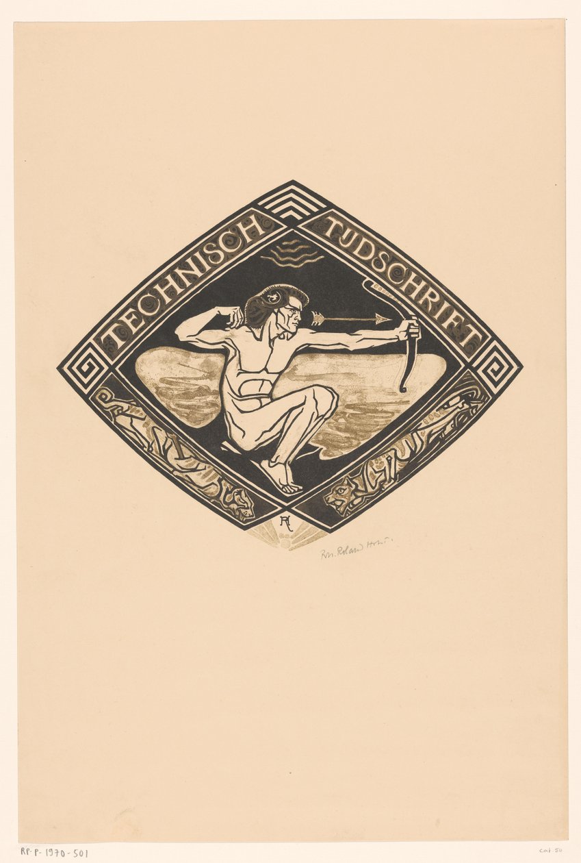 Návrh obálky pro: Technický časopis, 1914 od Richard Nicolaüs Roland Holst (signed by artist)