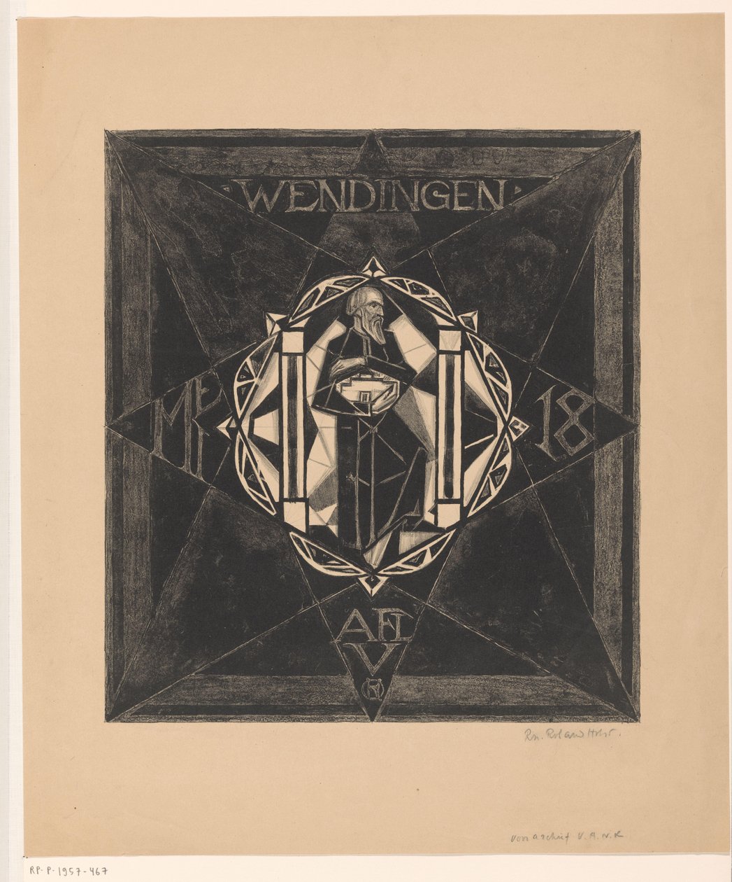 Návrh obálky pro: Weddingen, 1918 od Richard Nicolaüs Roland Holst (signed by artist)
