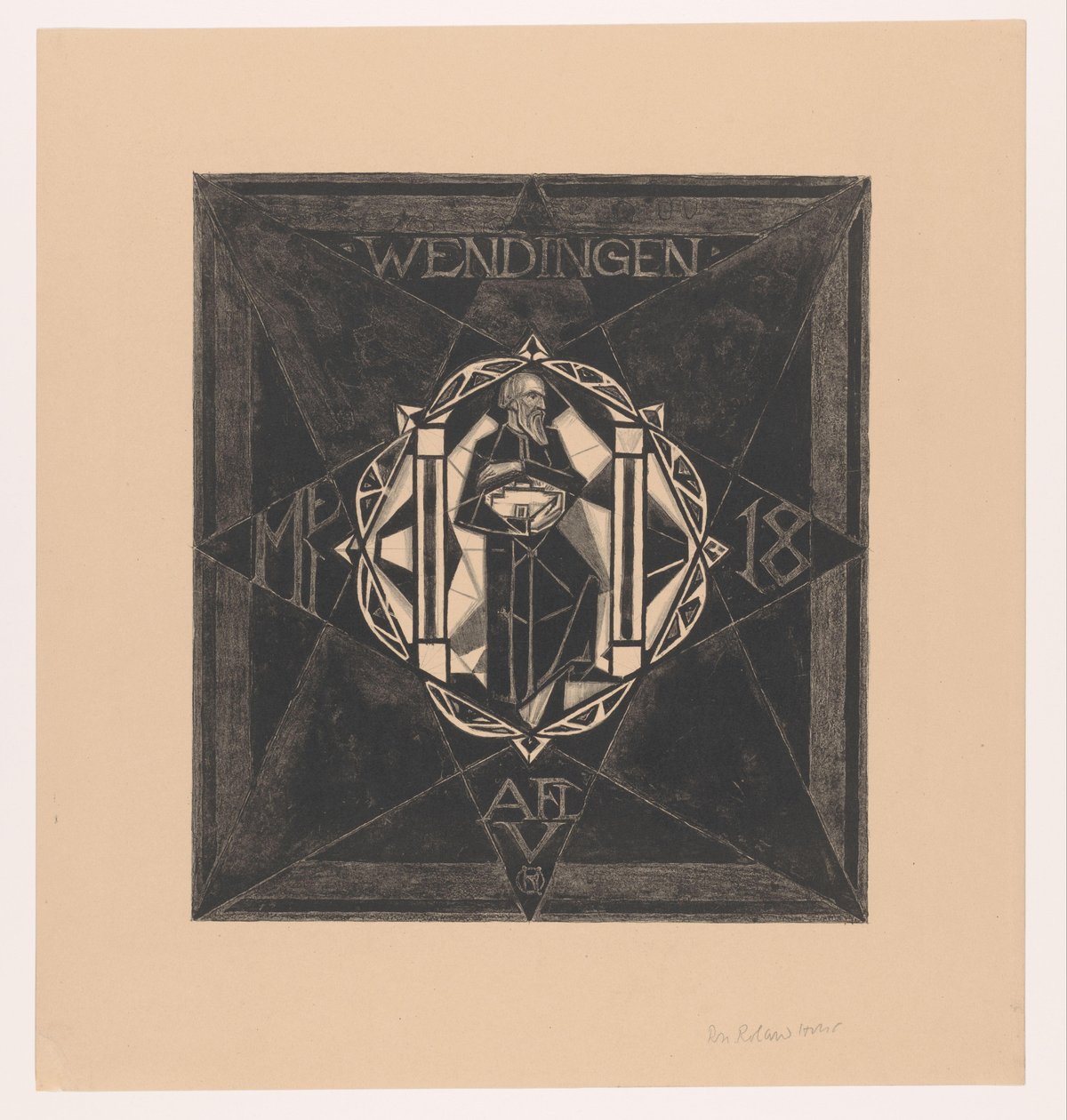 Návrh obálky pro: Weddingen, 1918 od Richard Nicolaüs Roland Holst (signed by artist)