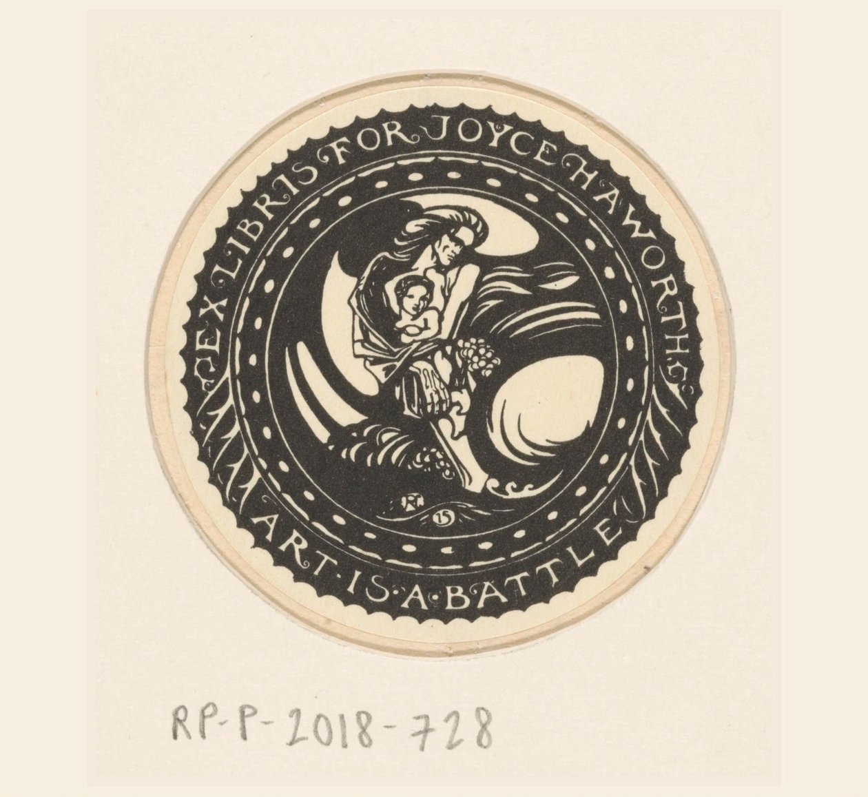 Ex libris van Joyce Haworth Umění je bitva (název na předmětu) od Richard Nicolaüs Roland Holst